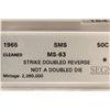 Image 3 : 1965 SMS 40% SILVER JOHN F. KENNEDY HALF STRIKE