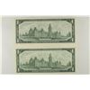 Image 2 : 2-1967 CANADA $1 BILLS CRISP UNC