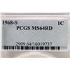 Image 3 : 1968-S LINCOLN CENT PCGS MS64RD