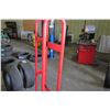 Image 8 : Rolling Red Adjustable 30-55 Gallon Steel Drum Dolly Truck