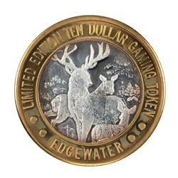 .999 Silver Edgewater Hotel & Casino Laughlin, NV $10 Limited Edition Gaming Token
