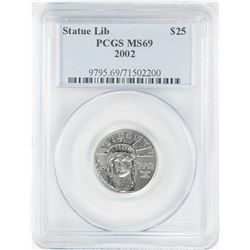 2002 $25 American Platinum Eagle Coin PCGS MS69