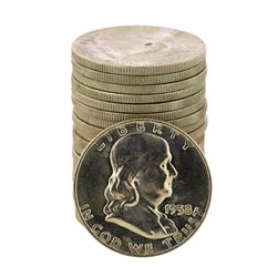 Roll of (20) Brilliant Uncirculated 1958-D Franklin Half Dollar Coins