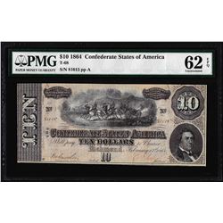 1864 $10 Confederate States of America Note T-68 PMG Uncirculated 62EPQ