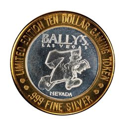 .999 Silver Ballys Las Vegas $10 Casino Limited Edition Gaming Token
