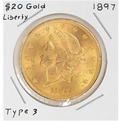 1897 $20 Liberty Head Double Eagle Gold Coin