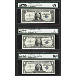 Lot of (3) 1957A $1 Silver Certificate STAR Notes PMG Superb Gem Uncirculated 68EPQ