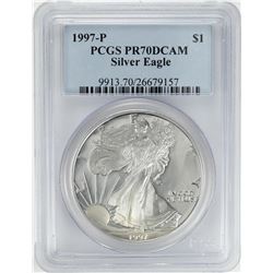 1997-P $1 Proof American Silver Eagle Coin PCGS PR70DCAM