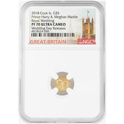 2018 $5 Cook Island Royal Wedding Gold Coin NGC PF70 Ultra Cameo