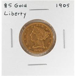 1905 $5 Liberty Head Half Eagle Gold Coin