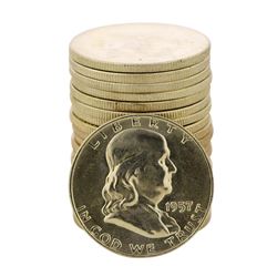Roll of (20) Brilliant Uncirculated 1957-D Franklin Half Dollar Coins