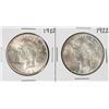 Image 1 : Lot of (2) 1922 $1 Peace Silver Dollar Coins