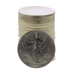 Roll of (20) Brilliant Uncirculated 1991 $1 American Silver Eagle Coins