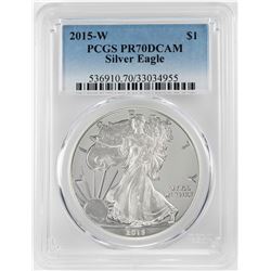 2015-W $1 Proof American Silver Eagle Coin PCGS PR70DCAM