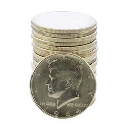 Roll of (20) Brilliant Uncirculated 1964 Kennedy Half Dollar Coins