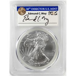 2017 $1 American Silver Eagle Coin PCGS MS70 First Day of Issue Moy Signature