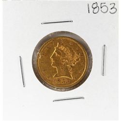 1853 $5 Liberty Head Half Eagle Gold Coin