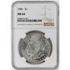 Image 1 : 1881 $1 Morgan Silver Dollar Coin NGC MS64