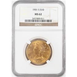 1901-S $10 Liberty Head Eagle Gold Coin NGC MS62