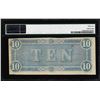 Image 2 : 1864 $10 Confederate States of America Note T-68 PMG Uncirculated 62