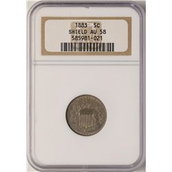 1883 Shield Nickel Coin NGC AU58