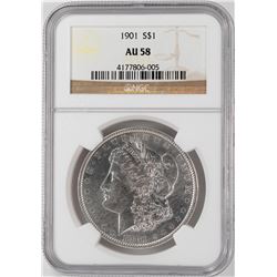 1901 $1 Morgan Silver Dollar Coin NGC AU58