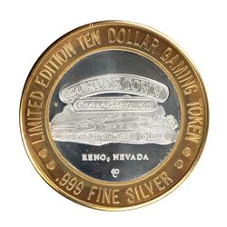 .999 Silver Bordertown Reno, Nevada $10 Casino Limited Edition Gaming Token