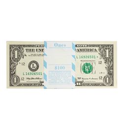 Pack of (100) Consecutive 1999 $1 Federal Reserve STAR Notes San Francisco