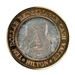 .999 Silver Hilton Reno, Nevada $10 Casino Limited Edition Gaming Token