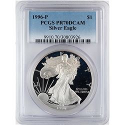 1996-P $1 Proof American Silver Eagle Coin PCGS PR70DCAM