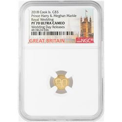 2018 $5 Cook Island Royal Wedding Gold Coin NGC PF70 Ultra Cameo
