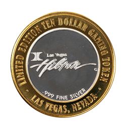.999 Silver Hilton Las Vegas, Nevada $10 Casino Limited Edition Gaming Token