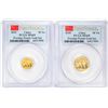 Image 1 : Lot of 2010 China 20 & 50 Yuan Panda Gold Coins PCGS MS69 First Strike