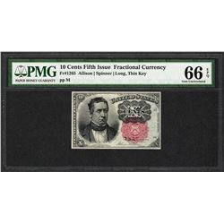 1874 10 Cent Fifth Issue Fractional Currency Note Fr.1265 PMG Gem Uncirculated 66EPQ