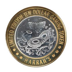 .999 Fine Silver Harrahs Casino Las Vegas, Nevada $10 Limited Edition Gaming Token
