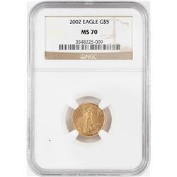 2002 $5 American Gold Eagle Coin NGC MS70
