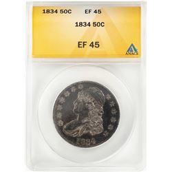 1834 Capped Bust Half Dollar Coin ANACS XF45