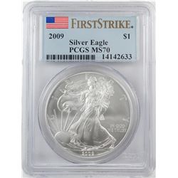 2009 $1 American Silver Eagle Coin PCGS MS70 First Strike