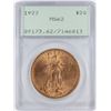 Image 1 : 1922 $20 St. Gaudens Double Eagle Gold Coin PCGS MS62 Green Rattler Holder