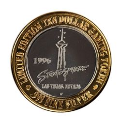 .999 Silver Stratosphere Las Vegas, Nevada $10 Casino Limited Edition Gaming Token