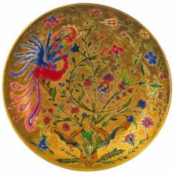 Ornamental plate with peafowl-décor, Zs