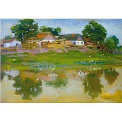 Adolf Fényes (1867-1945) - Village on t
