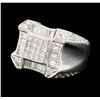 Image 2 : 18K White Gold Men's 3.80 ctw Princess & Baguette Diamond Ring