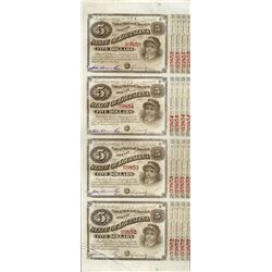 Uncut Sheet of (4) State of Louisiana Baby Bond Obsolete Notes