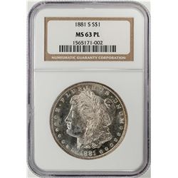 1881-S $1 Morgan Silver Dollar Coin NGC MS63 PL