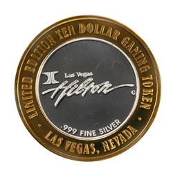 .999 Silver Hilton Las Vegas, Nevada $10 Casino Limited Edition Gaming Token