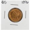 Image 1 : 1896 $5 Liberty Head Eagle Gold Coin