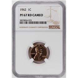 1962 Proof Lincoln Memorial Cent Coin NGC PF67RD Cameo