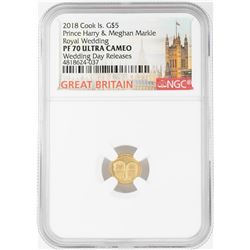 2018 $5 Cook Island Royal Wedding Gold Coin NGC PF70 Ultra Cameo