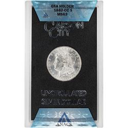 1882-CC $1 Morgan Silver Dollar Coin GSA Hoard ANACS MS63